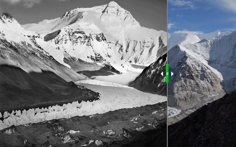 Visualize Everest glacier slider screenshot