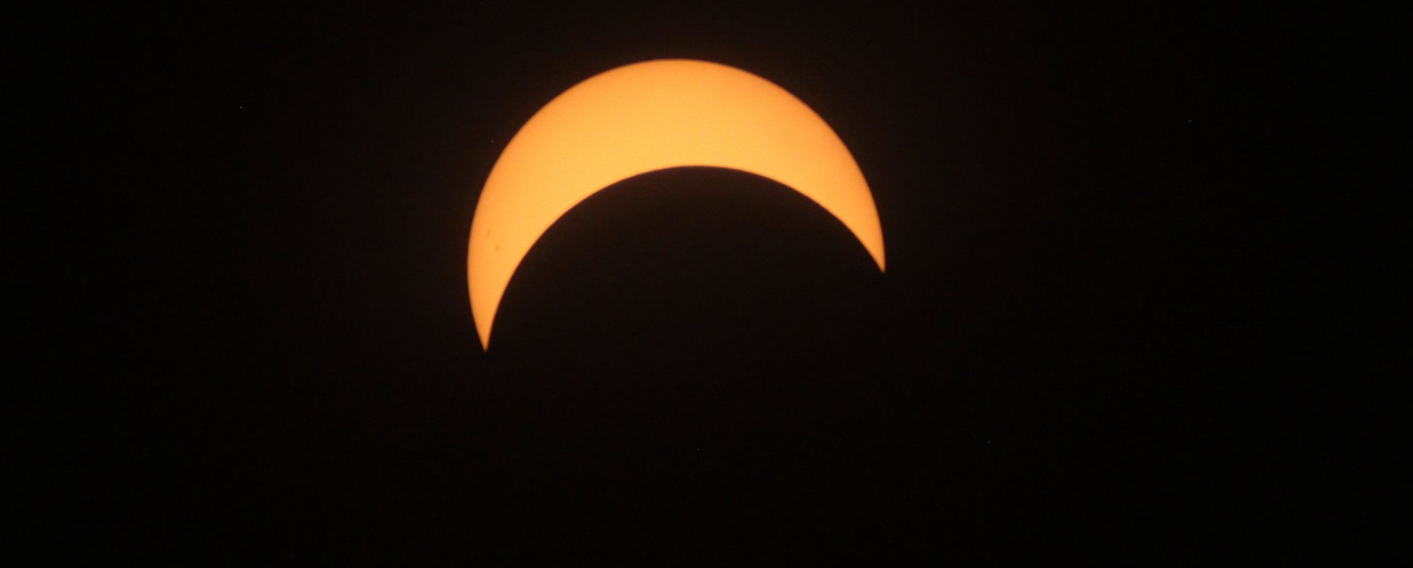 Partial solar eclipse shot in Poukeepsie, NY in 2018