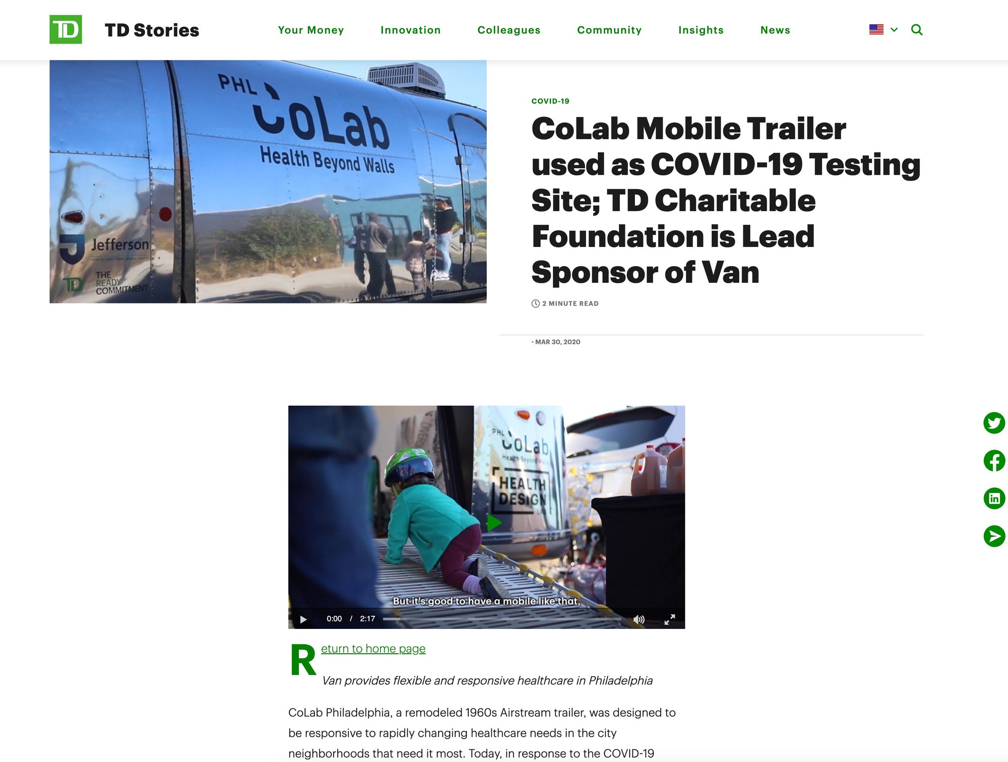 distribution TD CoLab page