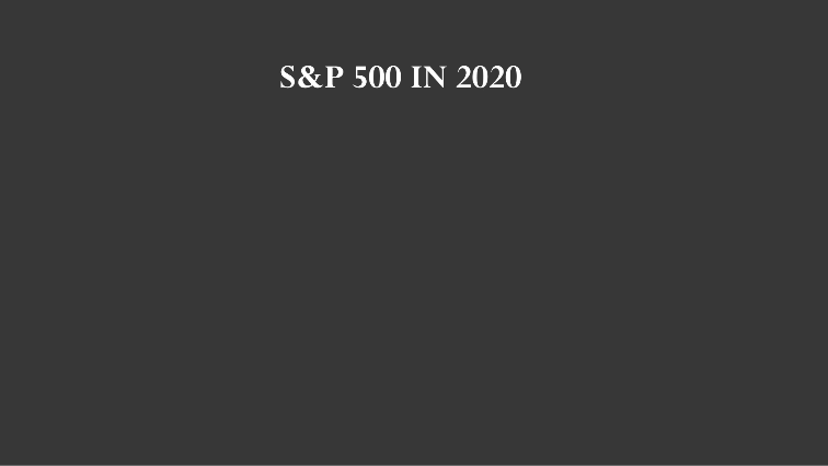 S&P500 in 2020 S&P500 in 2020
