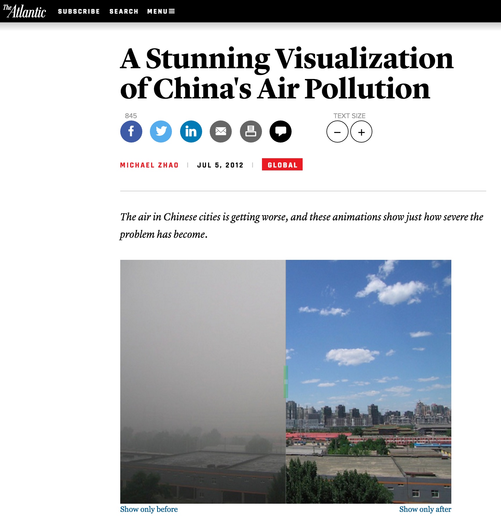 Multimedia feature published by The Atlantic